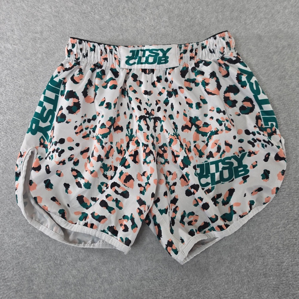Jitsy Club Mens Leopard Print Grappling Shorts BJJ MMA Muay Thai Size Medium
